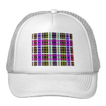 Modern purple black and pink plaid hats