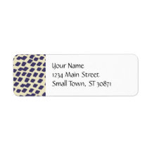 Modern Purple Blue Abstract Squares Wild Animal Return Address Label