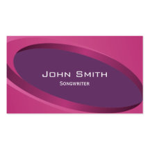 Modern Purple Curves Songwriter Business Card