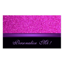 Modern Purple Girly Glitter Elegant Pink Wedding Business Card