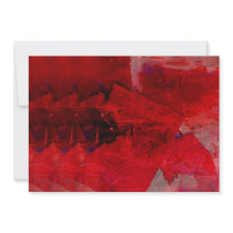 Modern Red Abstract Painting Art Invitation