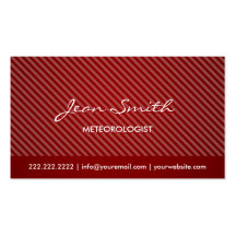 Modern Red Meteorological Business Card