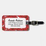 Modern Red Poppies Personalized Luggage Tag