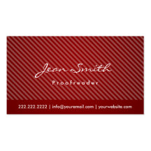 Modern Red Proofreading Business Card