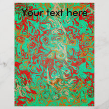 Modern red psychedelic on green background flyer