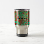 Modern red psychedelic on green background coffee mugs