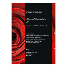 Modern Red Rose Wedding Invitation 5 by 7