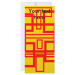 Modern red squares on yellow background rack cards