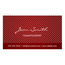 Modern Red Stripes Climatologist Business Card
