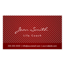 Modern Red Stripes Life Coach Business Card