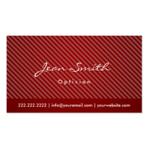 Modern Red Stripes Optician Business Card