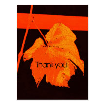 Modern red wine grape leaf thank you card postcards