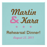 Modern Rehearsal Dinner Square Invitation (Blue)