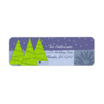Modern Retro Christmas Tree Return Address Return Address Labels