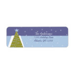 Modern Retro Christmas Tree Return Address Custom Return Address Labels