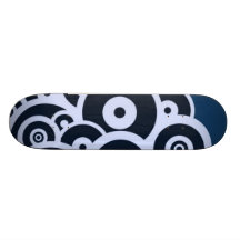 Modern Retro Circles Skateboard in Blue