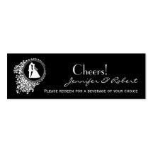 modern Romantic Couple Wedding Drink Tickets Business Card