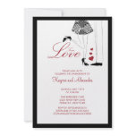 Modern rue Love Couple Engagement Invitations