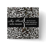 Modern Safari Salons Hair Business Name Tag Pinback Buttons