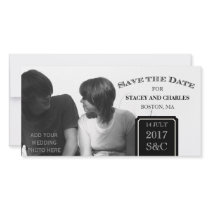 Modern Save the Date Photo Cards Black and White