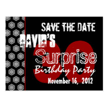 Modern Save the Date Surprise 30th Party V335 Post Card