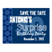 Modern Save the Date Surprise 30th Party V400 Postcards