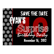 Modern Save the Date Surprise 40th Party V336 Post Card