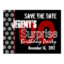 Modern Save the Date Surprise Any Year Party V338 Post Card