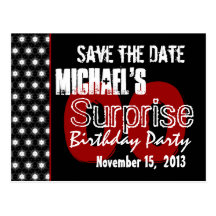 Modern Save the Date Year Surprise Party W1981 Postcards