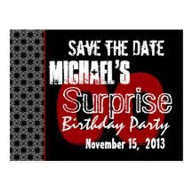 Modern Save the Date Year Surprise Party W1983 Postcards