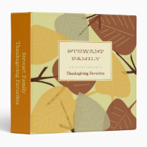 Modern scattered leaves autumn recipe collection binders