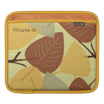 Modern scattered leaves fall autumn branch fashion ipad sleeves