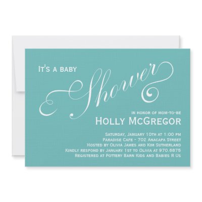 Modern Scripts Baby Shower Invitation - Blue by berryberrysweet