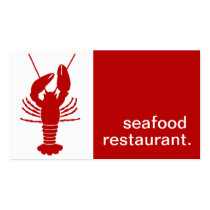 Modern Silhouette Seafood Restaurant | red white business cards