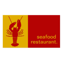 Modern Silhouette Seafood Restaurant | yellow red business cards