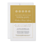 Modern Snowflakes Holiday Party Invitation (gold)