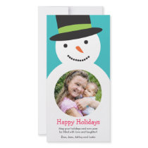 Modern Snowman Holiday Photo Card