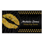 Modern Sparkling Zebra Monogram Make Up Artist Business Cards