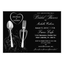 Modern Spoon & Fork Bridal Shower Invitations