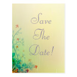 Modern Spring Floral Wedding Save The Date Post Cards