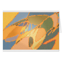 Modern stained glass pattern greeting cards