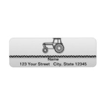 Modern Steel Tractor on Grey Fade Return Address Custom Return Address Label