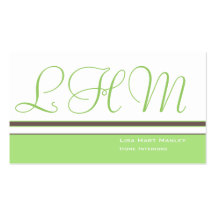 Modern Stripe Monogram Business Cards