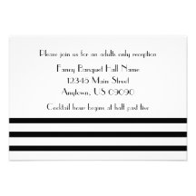 Modern Stripes Reception Cards (Black) Personalized Invitations