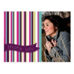 Modern Stripes Teacher Thank You Photo Postcard postcards