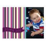 Modern Stripes Teacher Thank You Photo Postcard postcards