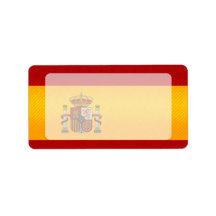 Modern Stripped Spanish flag Personalized Address Labels
