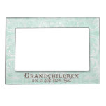 Modern Style Vintage Damask Lace Look - Aqua Blue Picture Frame Magnet