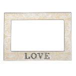 Modern Style Vintage Damask Lace Look - Tan Picture Frame Magnets