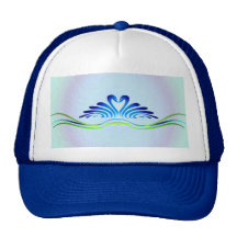 MODERN SWANS & HEART by SHARON SHARPE Mesh Hats